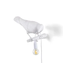 SELETTI Bird Lamp Dekoaußenwandlampe, rechts, weiß