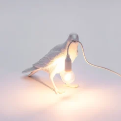 SELETTI Bird Lamp LED-Dekoleuchte, wartend, weiß