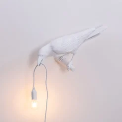 SELETTI Bird Lamp LED-Dekowandleuchte, links, weiß