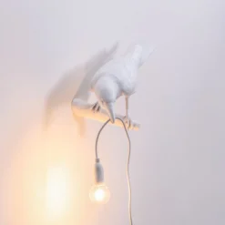 SELETTI Bird Lamp LED-Dekowandleuchte, links, weiß