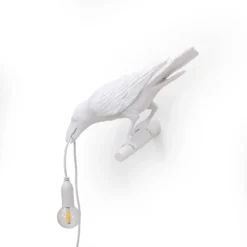 SELETTI Bird Lamp LED-Dekowandleuchte, links, weiß