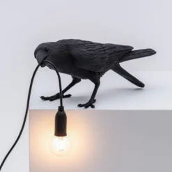 SELETTI Bird Lamp LED-Tischlampe spielend, schwarz