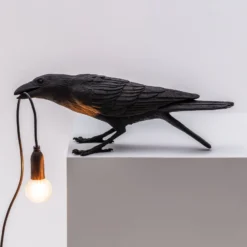 SELETTI Bird Lamp LED-Tischlampe spielend, schwarz