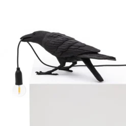 SELETTI Bird Lamp LED-Tischlampe spielend, schwarz