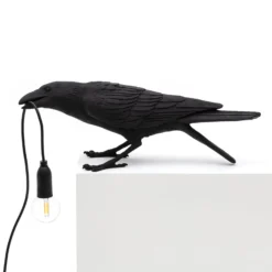 SELETTI Bird Lamp LED-Tischlampe spielend, schwarz