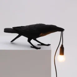SELETTI Bird Lamp LED-Tischlampe spielend, schwarz