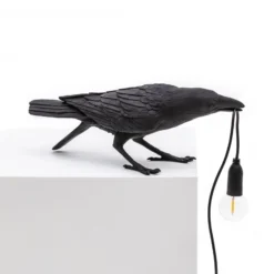 SELETTI Bird Lamp LED-Tischlampe spielend, schwarz