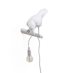 SELETTI Bird Lamp LED-Wandlampe, Blick links, weiß