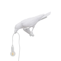 SELETTI Bird Lamp LED-Wandlampe, Blick links, weiß