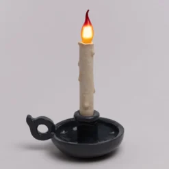 SELETTI Grimm Bugia Dekotischlampe Kerzenform grau