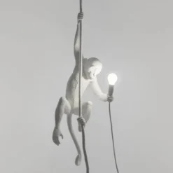 SELETTI Monkey Lamp Deko-Hängelampe, weiß, hängend