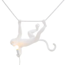 SELETTI Monkey Lamp Dekohängelampe weiß schwingend