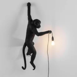 SELETTI Monkey Lamp Deko-Wandlampe links schwarz