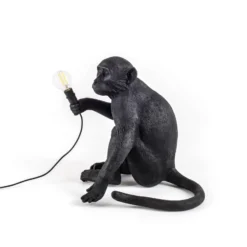 SELETTI Monkey Lamp Terrassenlampe sitzend schwarz