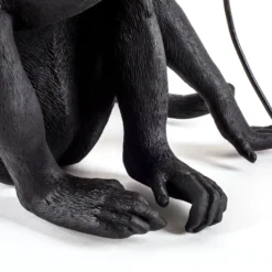 SELETTI Monkey Lamp Terrassenlampe sitzend schwarz