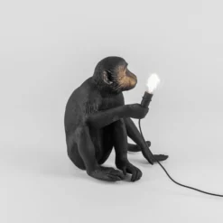 SELETTI Monkey Lamp Terrassenlampe sitzend schwarz