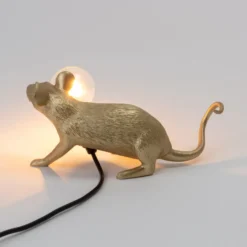 SELETTI Mouse Lamp LED-Dekolampe USB liegend gold