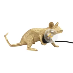 SELETTI Mouse Lamp LED-Dekolampe USB liegend gold