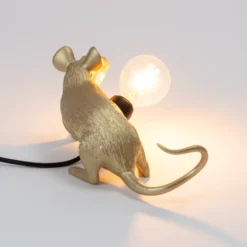 SELETTI Mouse Lamp LED-Dekolampe USB liegend gold