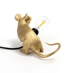 SELETTI Mouse Lamp LED-Dekolampe USB liegend gold