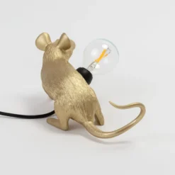 SELETTI Mouse Lamp LED-Dekolampe USB sitzend gold