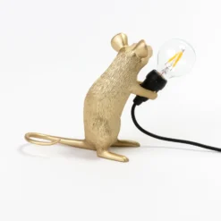 SELETTI Mouse Lamp LED-Dekolampe USB sitzend gold