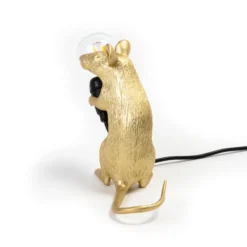SELETTI Mouse Lamp LED-Dekolampe USB sitzend gold