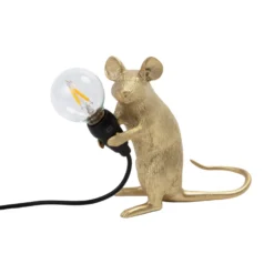 SELETTI Mouse Lamp LED-Dekolampe USB sitzend gold