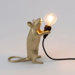 SELETTI Mouse Lamp LED-Dekolampe USB stehend gold