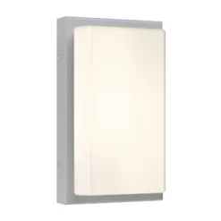 Sensor-Außenwandlampe 059, Edelstahl Opalglas 29 cm IP44 E27