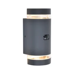 Sensor-Außenwandlampe FOCUS ROUND, dunkelgrau, 2 x GU10 IP44