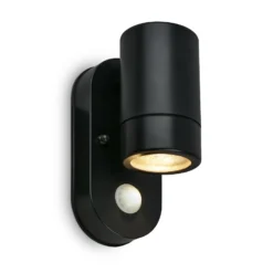 Sensor-Außenwandleuchte 3789015, schwarz, Kunststoff, GU10