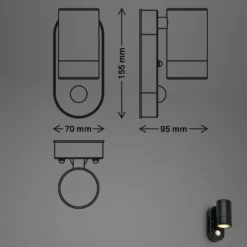 Sensor-Außenwandleuchte 3789015, schwarz, Kunststoff, GU10