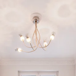serien.lighting Poppy Decke, 5fl beige/keramik