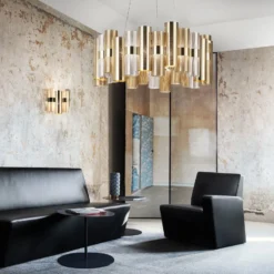 Slamp La Lollo L LED-Hängelampe, Ø80cm, gold
