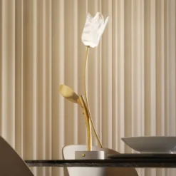 Slamp LED-Akku-Tischlampe Tulip, Fuß weiß