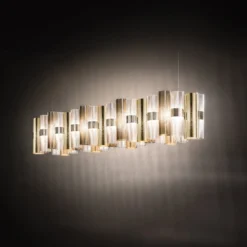 Slamp LED-Hängelampe La Lollo, goldfarben, 140 cm