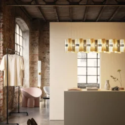 Slamp LED-Hängelampe La Lollo, goldfarben, 140 cm