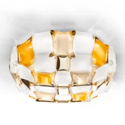 Slamp Mida Deckenleuchte, Ø 67 cm, amber/weiß