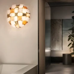Slamp Mida Deckenleuchte, Ø 67 cm, amber/weiß