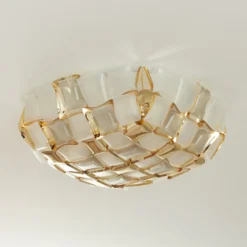 Slamp Mida Deckenleuchte, Ø 67 cm, gold/weiß