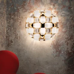Slamp Mida Deckenleuchte, Ø 67 cm, gold/weiß