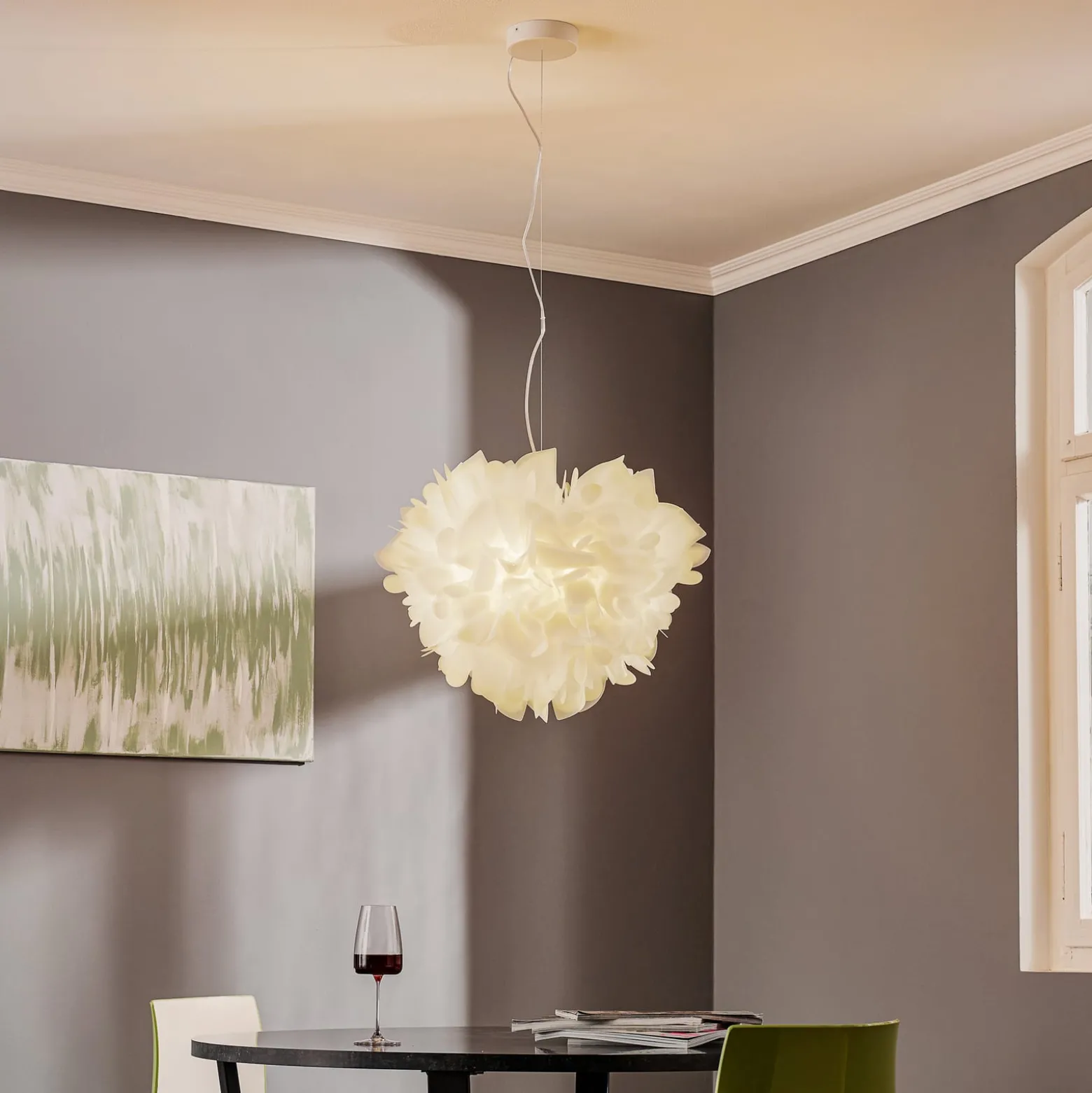 Slamp Veli Foliage Hängelampe weiß-transp. Ø 55cm