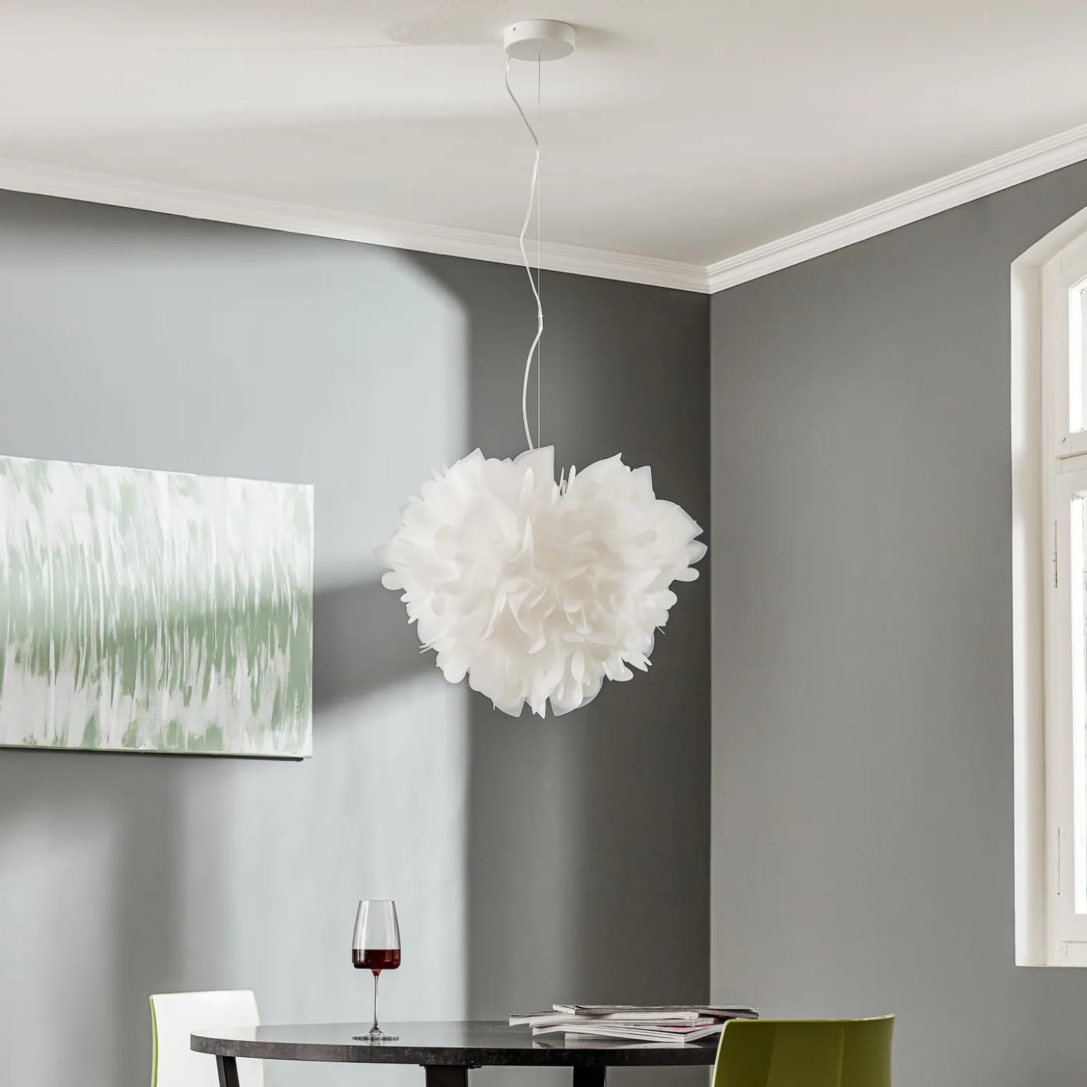 Slamp Veli Foliage Hängelampe weiß-transp. Ø 55cm