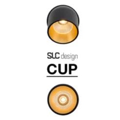 SLC Cup LED-Einbaudownlight schwarz/gold 2.700K