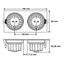 SLC DL04 Square X2 LED-Einbauleuchte 2700K weiß