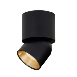SLC LED-Deckenstrahler CUP, schwarz/gold, 927, Ø 7,5 cm, dim
