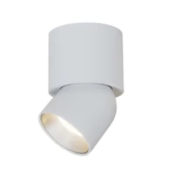 SLC LED-Deckenstrahler CUP, weiß/silber, 927, Ø 7,5 cm, dim