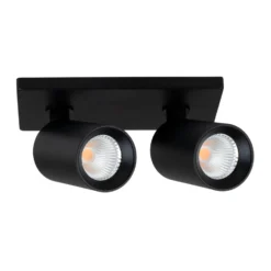 SLC LED-Einbaustrahler Art, 2-fl., schwarz, 3.000 K, Alu