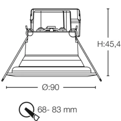 SLC One 360° SunLike LED-Einbauleuchte schwarz 930
